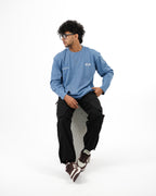 DapperDame blue racing graphic long sleeve tee - front