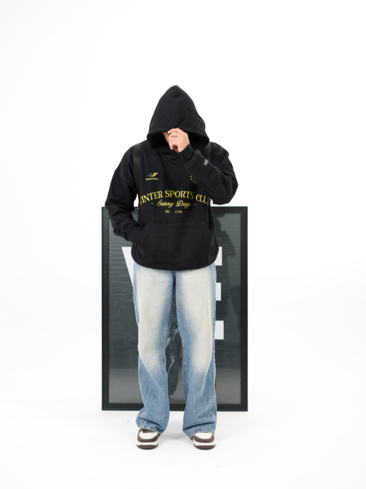 dapperdame™ Black Sports Graphic Hoodie