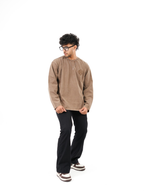 dapperdame™ Brown Textured Long Sleeve Tee