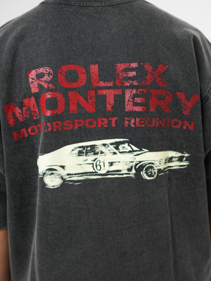 dapperdame™ Charcoal Motorsport Graphic Oversized Tee