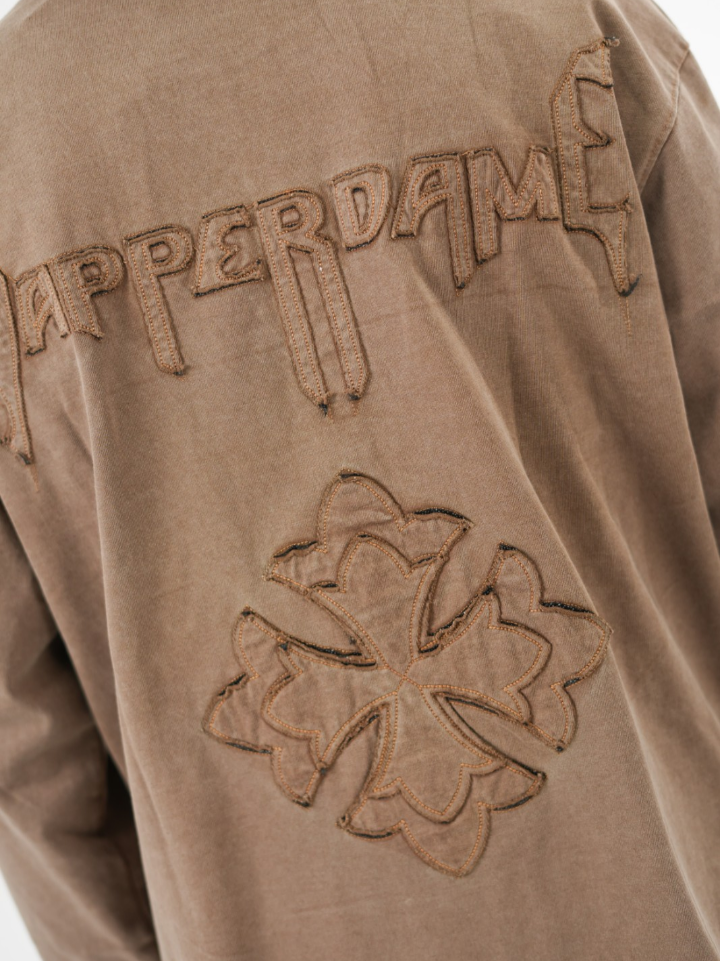 dapperdame™ Brown Textured Long Sleeve Tee