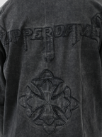 dapperdame™ Washed Black Textured Long Sleeve Tee