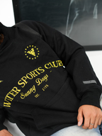 dapperdame™ Black Sports Graphic Hoodie