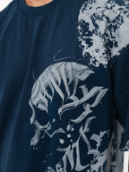 dapperdame™ Blue Abstract Graphic Oversized Tee