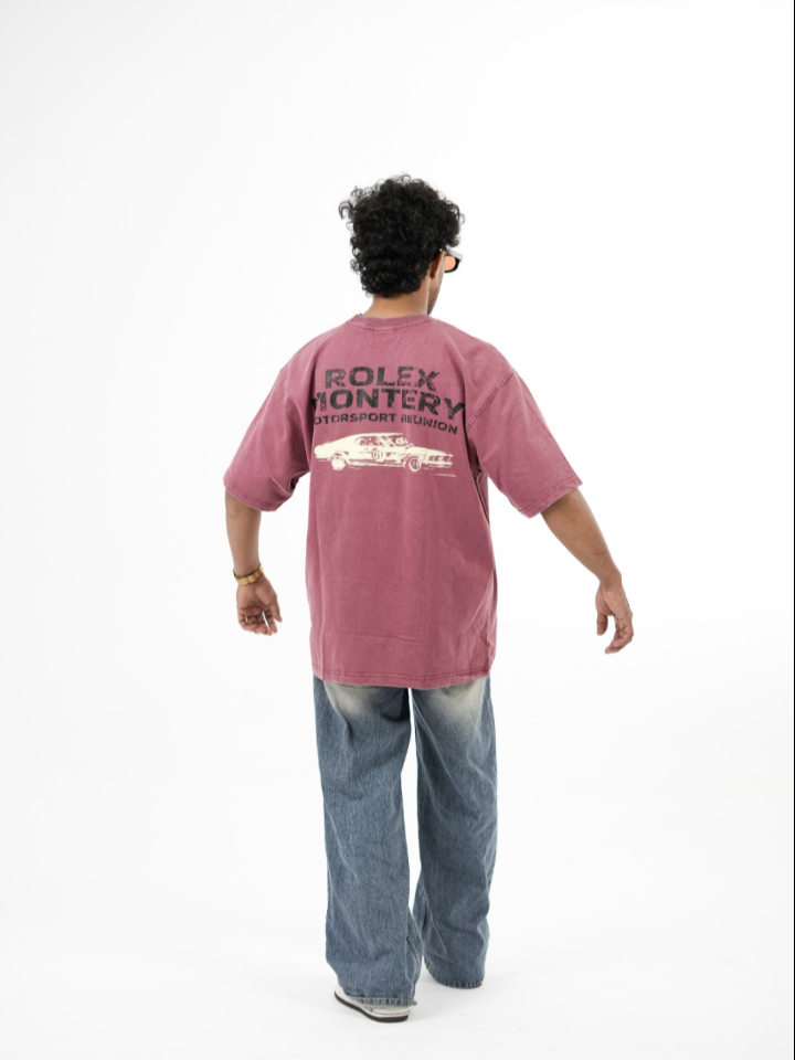 dapperdame™ Dust Red Graphic Oversized Tee