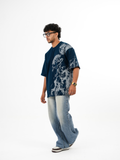 dapperdame™ Blue Abstract Graphic Oversized Tee
