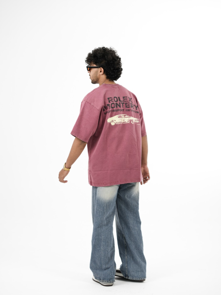 dapperdame™ Dust Red Graphic Oversized Tee