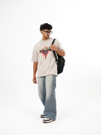 dapperdame™ Beige Vintage Graphic Oversized Tee