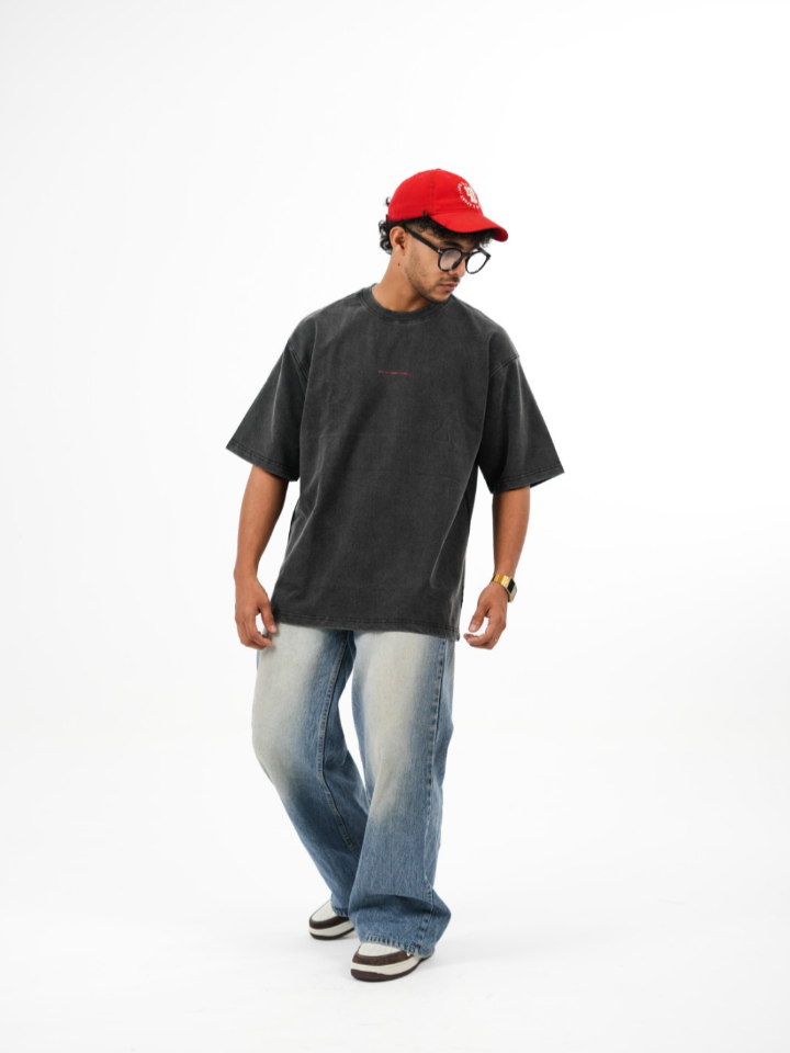 dapperdame™ Charcoal Motorsport Graphic Oversized Tee