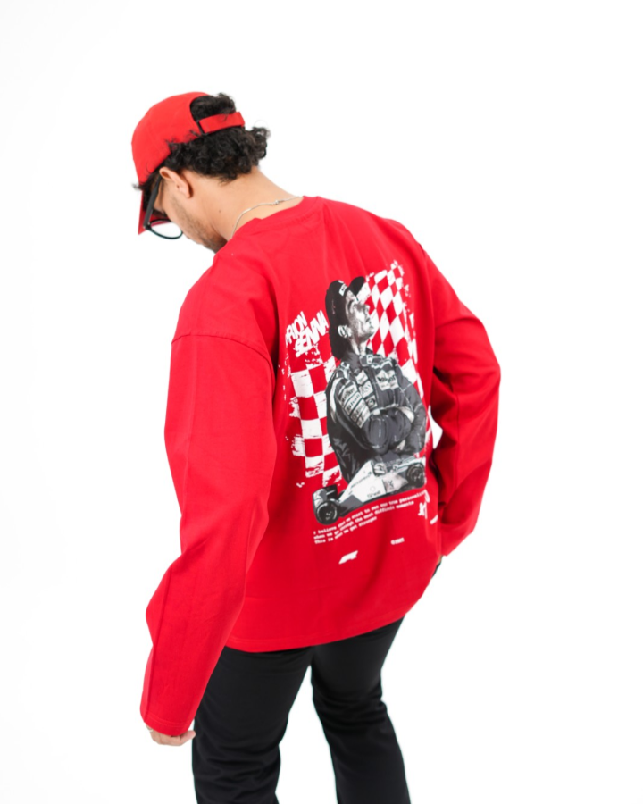 dapperdame™ Red Racing Graphic Long Sleeve Tee